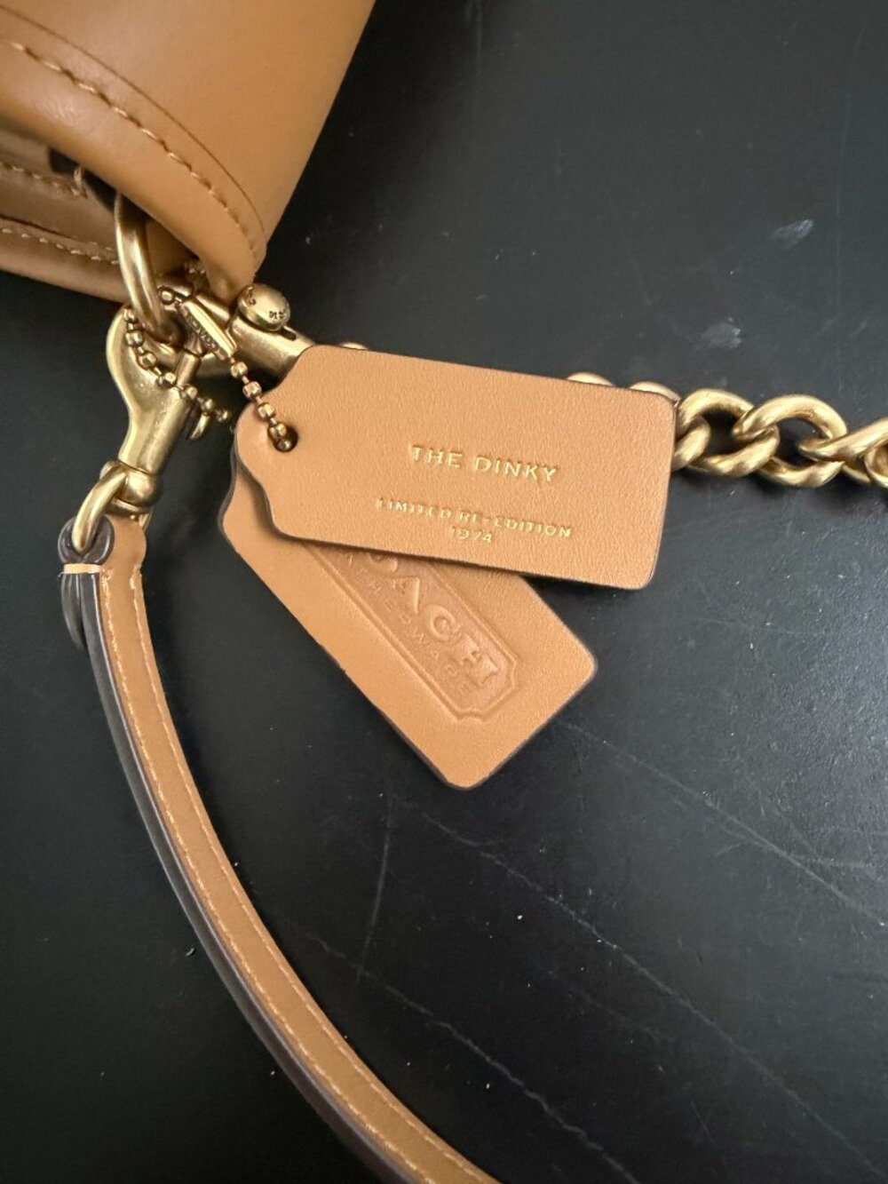 NWT COACH Originals Dinky 1974 Shoulder Bag Gold Chain Handle - Picture 11 of 16